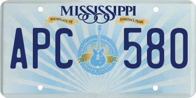 MS license plate APC580