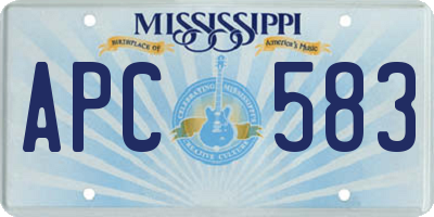 MS license plate APC583