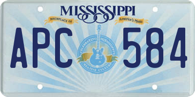 MS license plate APC584