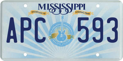 MS license plate APC593