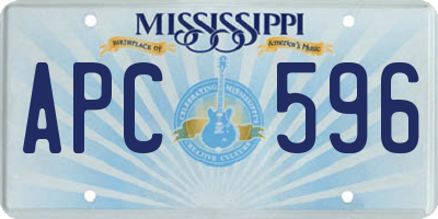 MS license plate APC596