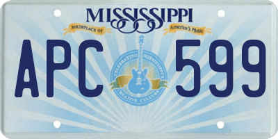 MS license plate APC599