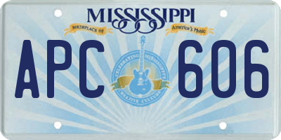 MS license plate APC606
