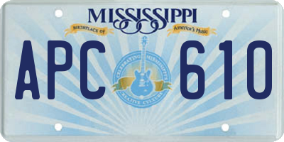 MS license plate APC610