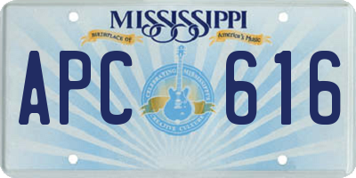 MS license plate APC616