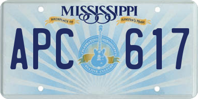 MS license plate APC617