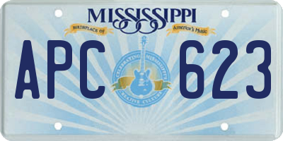 MS license plate APC623