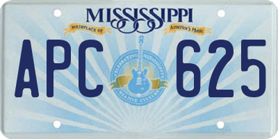 MS license plate APC625