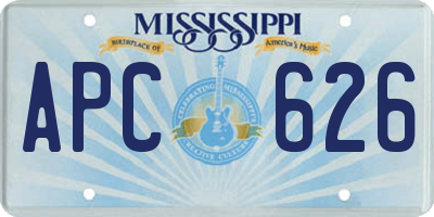 MS license plate APC626