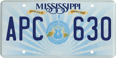 MS license plate APC630