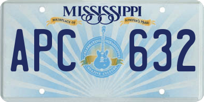 MS license plate APC632