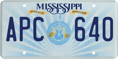 MS license plate APC640