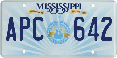 MS license plate APC642