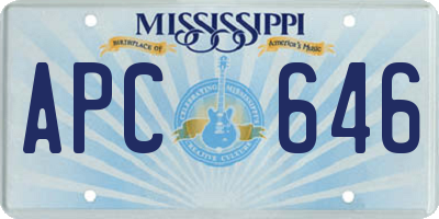 MS license plate APC646