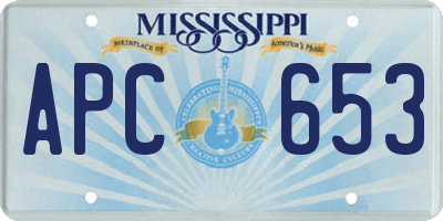 MS license plate APC653