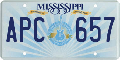 MS license plate APC657