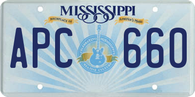 MS license plate APC660