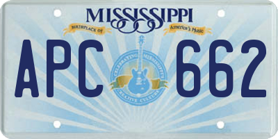 MS license plate APC662