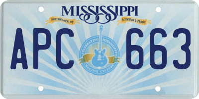 MS license plate APC663