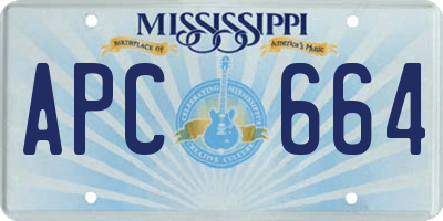 MS license plate APC664