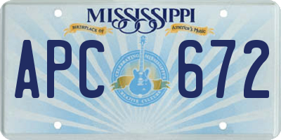 MS license plate APC672