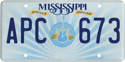 MS license plate APC673