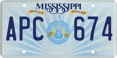 MS license plate APC674