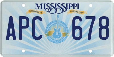 MS license plate APC678