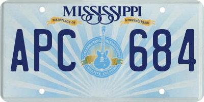 MS license plate APC684