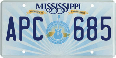 MS license plate APC685
