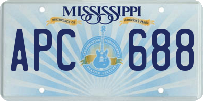 MS license plate APC688