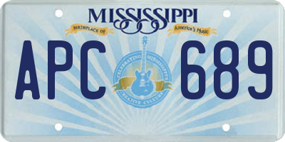 MS license plate APC689