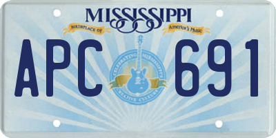 MS license plate APC691