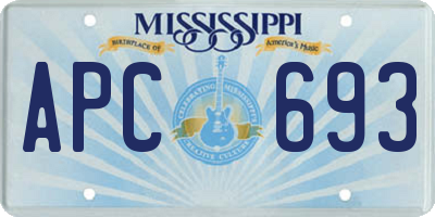 MS license plate APC693