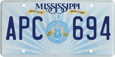 MS license plate APC694