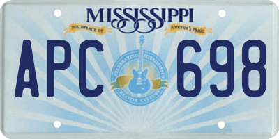 MS license plate APC698