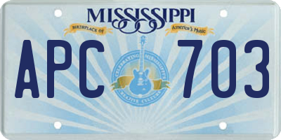 MS license plate APC703