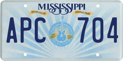 MS license plate APC704