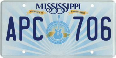 MS license plate APC706