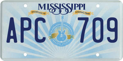 MS license plate APC709
