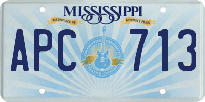 MS license plate APC713