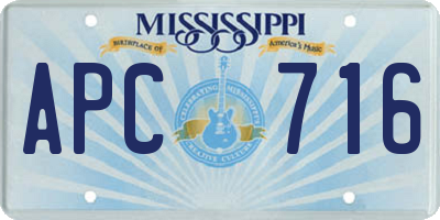 MS license plate APC716