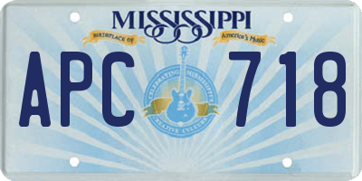 MS license plate APC718