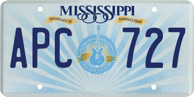 MS license plate APC727