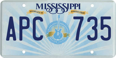 MS license plate APC735