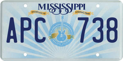 MS license plate APC738