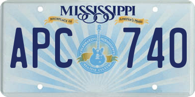 MS license plate APC740