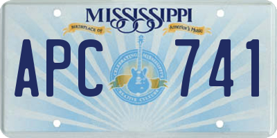 MS license plate APC741