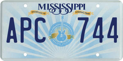 MS license plate APC744