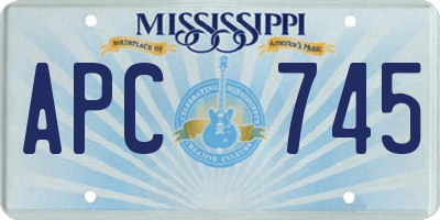 MS license plate APC745